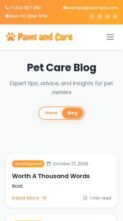 Paws and Care (screenshot mobile)