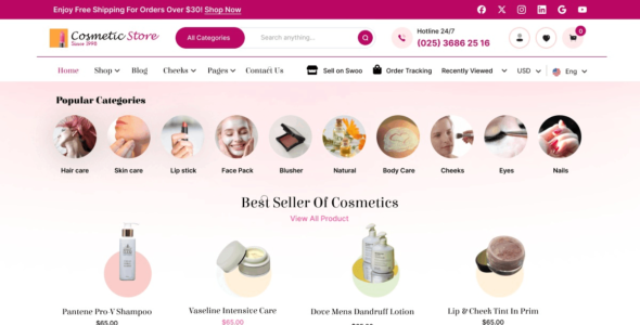 Pedicure Makeup Store (WordPress)