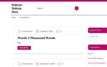 Pedicure Makeup Store (screenshot desktop)