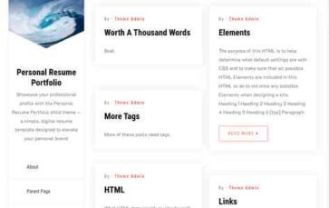 Personal Resume Portfolio (screenshot desktop)