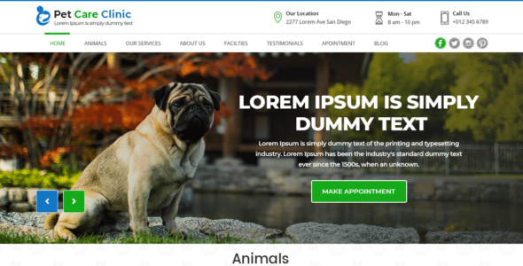Pet Care Clinic (WordPress)