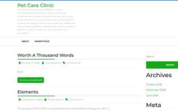 Pet Care Clinic (screenshot desktop)