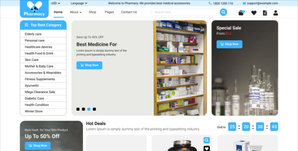 Pharmacy Shop (WordPress)