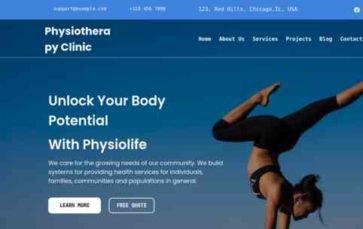 Physiotherapy Clinic (screenshot desktop)