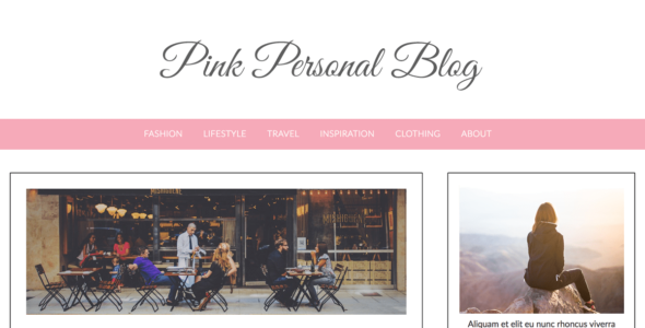 Pink Personal Blogily (WordPress)