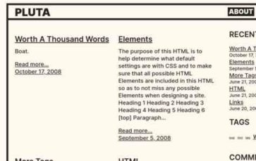 Pluta (screenshot desktop)