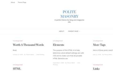 Polite Masonry (screenshot desktop)