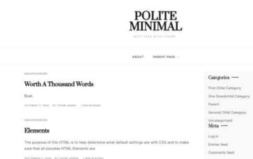 Polite Minimal (screenshot desktop)