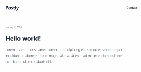 Postly Blocgit Press (WordPress)