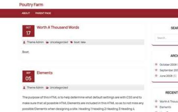 Poultry Farm (Mizan Themes) (screenshot desktop)