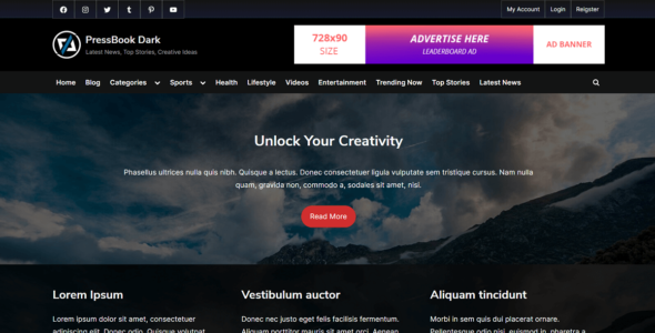 PressBook Dark (WordPress)