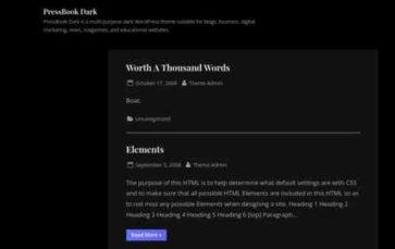 PressBook Dark (screenshot desktop)