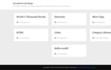 PressBook Grid Blogs (screenshot desktop)