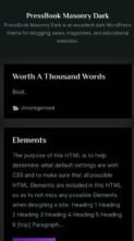 PressBook Masonry Dark (screenshot mobile)