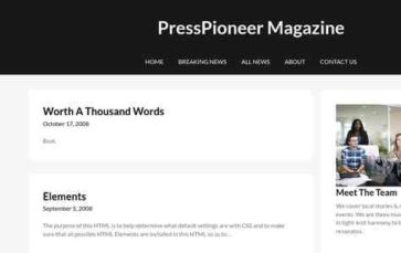 PressPioneer Magazine (screenshot desktop)