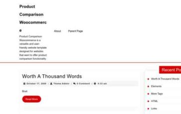 Product Comparison Woocommerce (screenshot desktop)