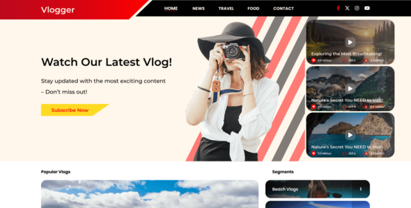 Professional Vlogger (WordPress)
