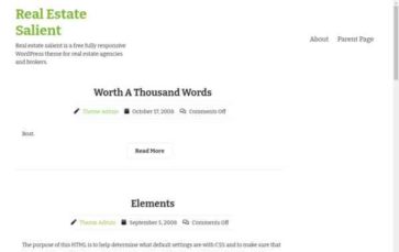 Real Estate Salient (screenshot desktop)