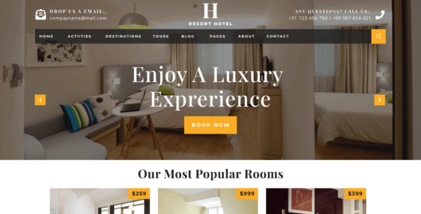 Resort Hotel Booking (WordPress)