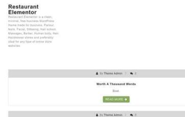 Restaurant Elementor (screenshot desktop)