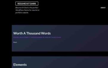 Resume Kit Dark (screenshot desktop)