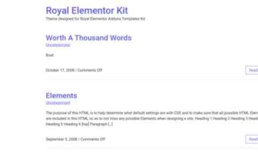 Royal Elementor Kit (screenshot desktop)