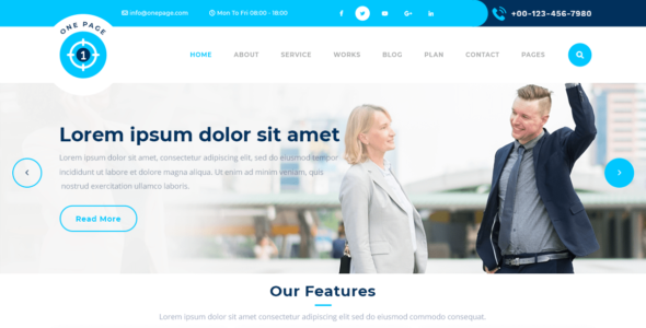 Safha One Page (WordPress)