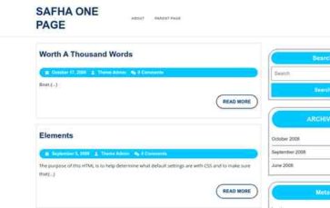 Safha One Page (screenshot desktop)