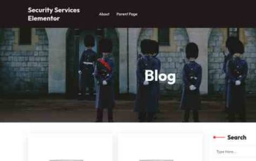 Security Services Elementor (screenshot desktop)