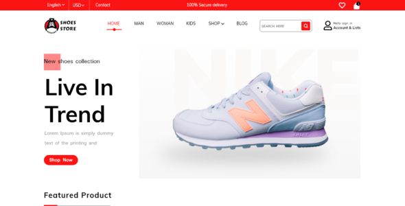 Shoes Store Elementor (WordPress)