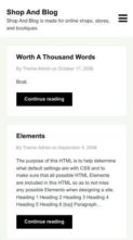 Shop And Blog (screenshot mobile)