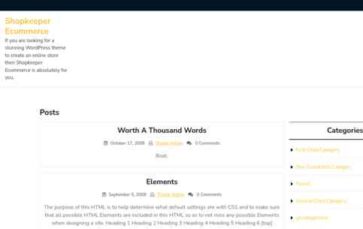 Shopkeeper Ecommerce (screenshot desktop)