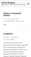 Shuttle Blogging (screenshot mobile)