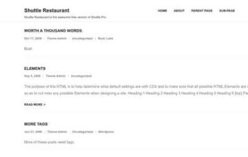 Shuttle Restaurant (screenshot desktop)