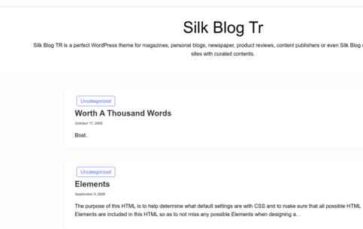 Silk Blog Tr (screenshot desktop)