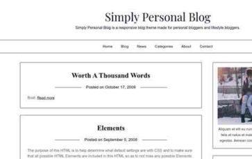Simply Personal Blog (screenshot desktop)