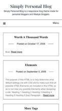 Simply Personal Blog (screenshot mobile)