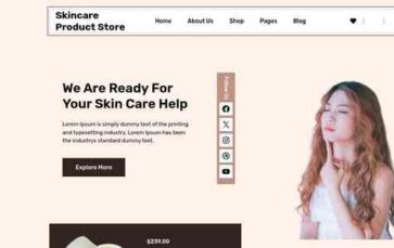 Skincare Product Store (screenshot desktop)