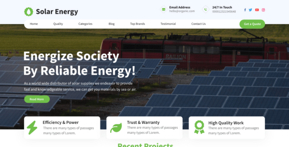 Solar Renewable Energy (WordPress)