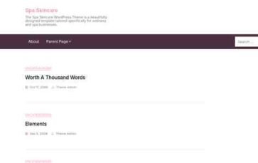 Spa Skincare (screenshot desktop)