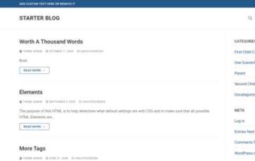Starter Blog (screenshot desktop)