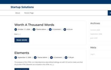 Startup Solutions (screenshot desktop)