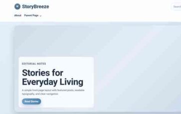 StoryBreeze (screenshot desktop)