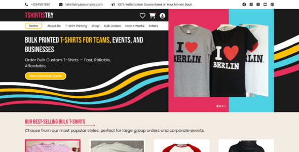 T Shirt Printing Shop (WordPress)