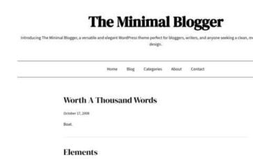 The Minimal Blogger (screenshot desktop)