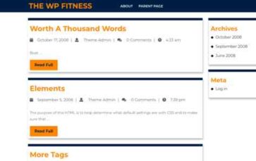 The WP Fitness (screenshot desktop)
