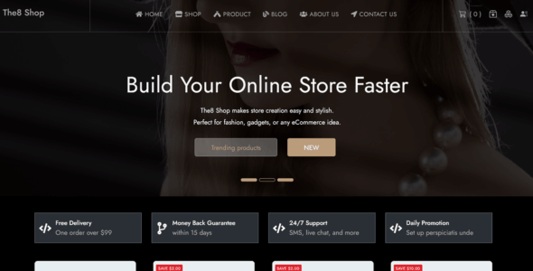 The8 Shop Dark (WordPress)