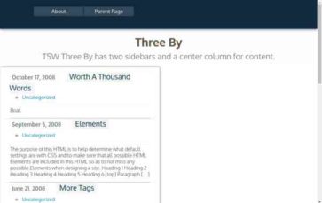 Three By (screenshot desktop)