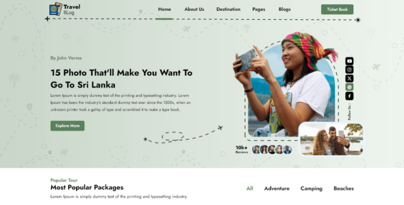 Travel Influencer Blogs (WordPress)