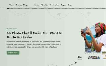 Travel Influencer Blogs (screenshot desktop)